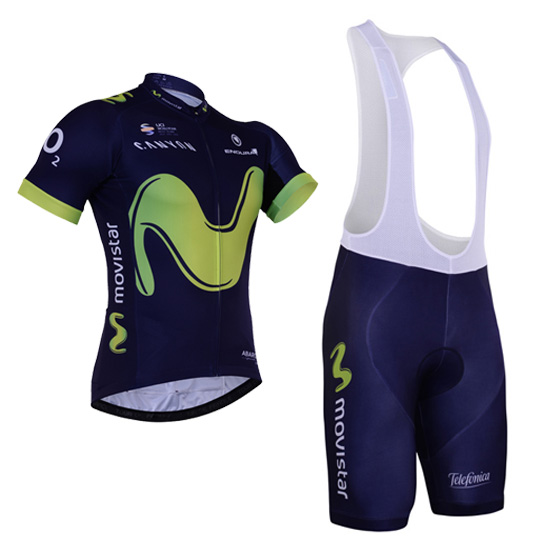 2017 Maillot Movistar Tirantes Mangas Cortas negro